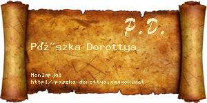 Pászka Dorottya névjegykártya